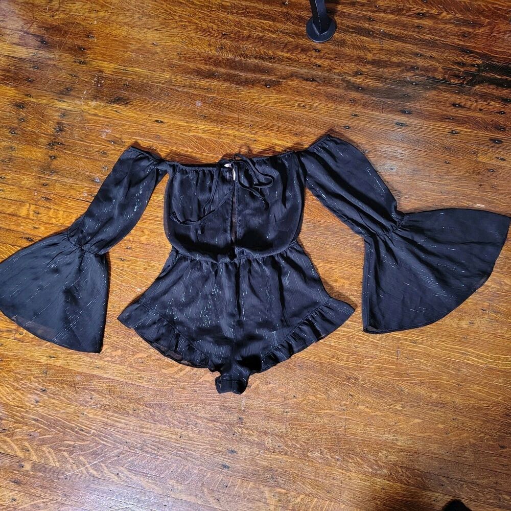 Festival Wear Victorias Secret Sheer Bell Sleeve Romper Nightie Lingerie/T758